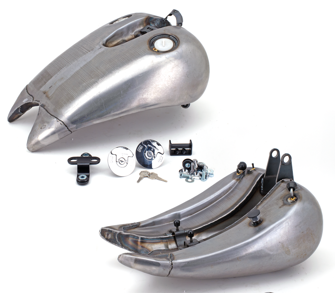 ONE PIECE 4" STRETCHED STEEL GAS TANK FOR SOFTAIL WITH DASH MOUNT - view 1 Main image