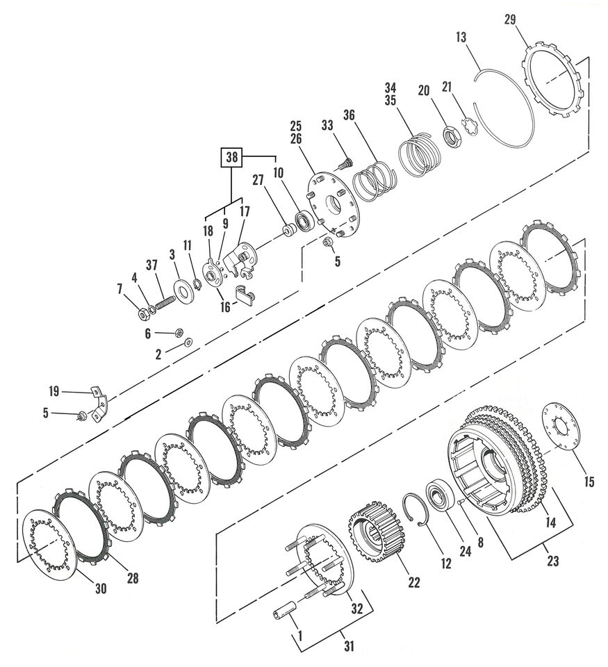 CLUTCH PARTS FOR 1971-EARLY 1984 IRONHEAD SPORTSTER - view 1
