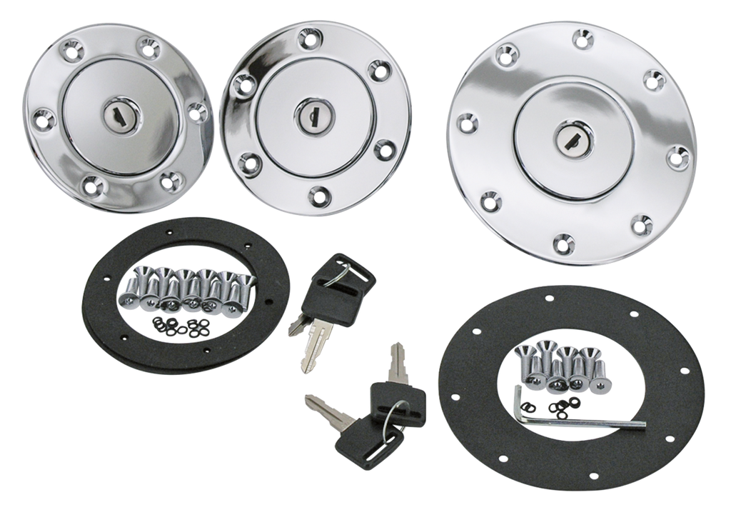 CHROME PLATED AERO-STYLE ALUMINUM GAS CAPS - view 3