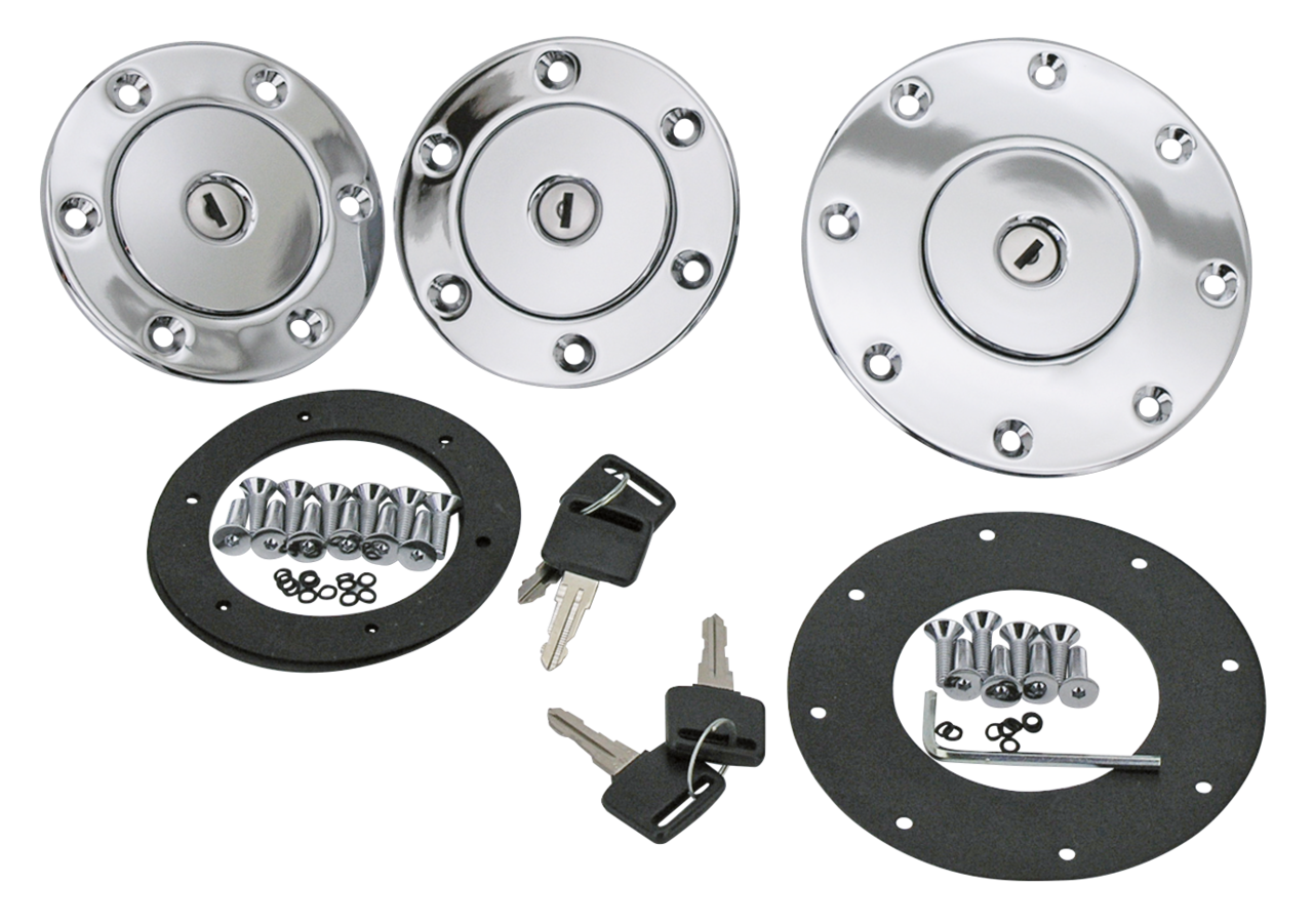 CHROME PLATED AERO-STYLE ALUMINUM GAS CAPS - view 3