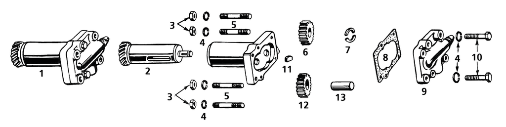 OIL & SCAVENGER PUMP ON SIDE VALVE MODELS - view 1
