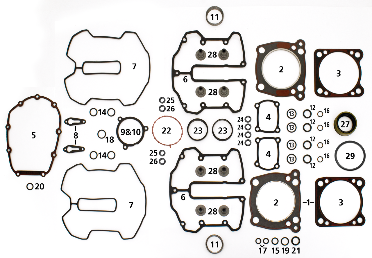ENGINE GASKETS, SEALS AND O-RINGS FOR MILWAUKEE EIGHT - view 1 Main image