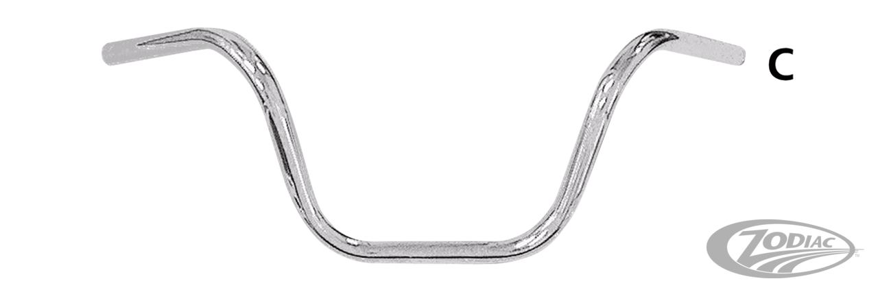 ZODIAC ONE INCH DIAMETER APE HANGER HANDLEBARS - view 1 Main image