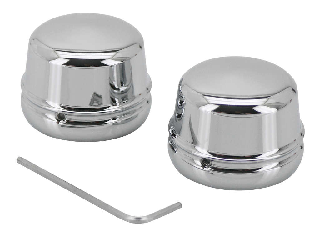 CHROME & BLACK FRONT AXLE CAPS - view 2