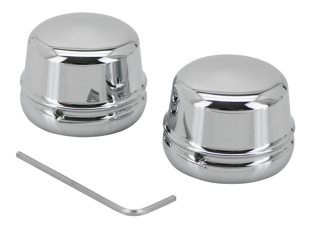 CHROME & BLACK FRONT AXLE CAPS - view 2