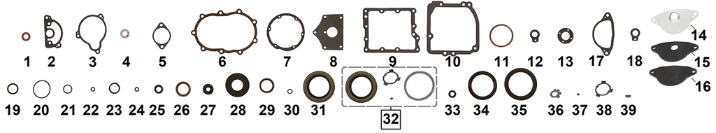 TRANSMISSION GASKET & SEALS FOR 1936-1986 4 SPEED BIG TWIN - view 1