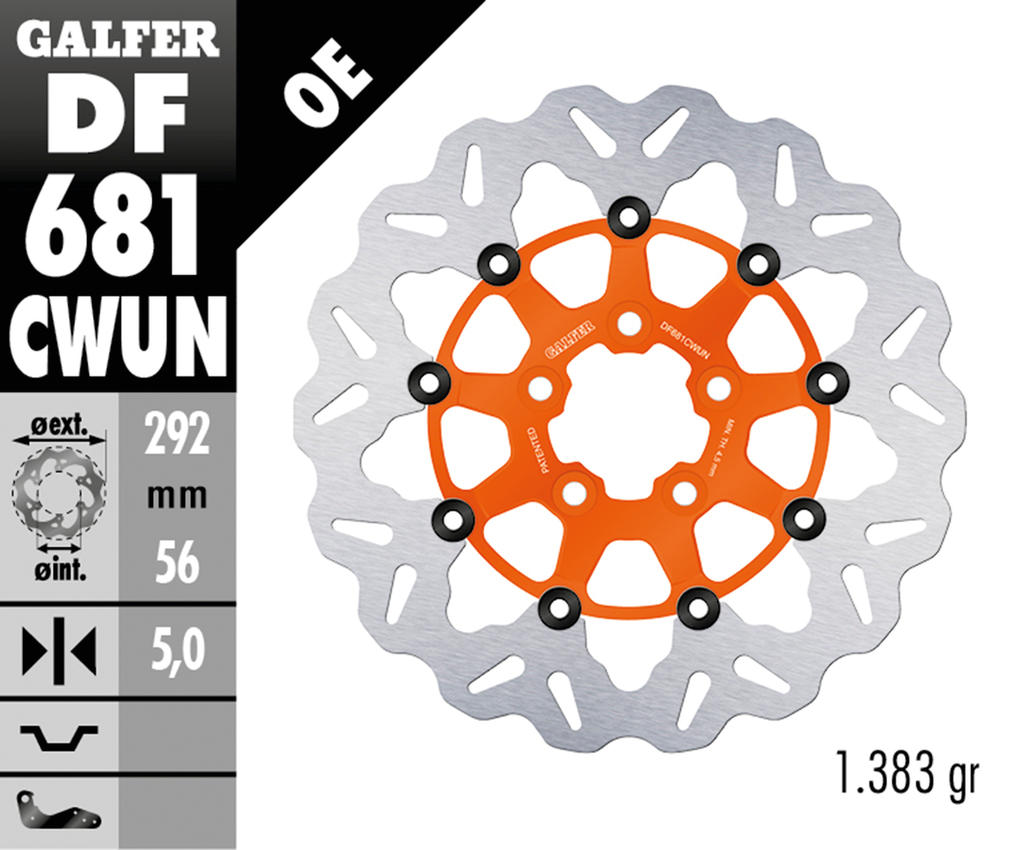 GALFER "WAVE" FLOATING DISC BRAKE ROTORS - view 2
