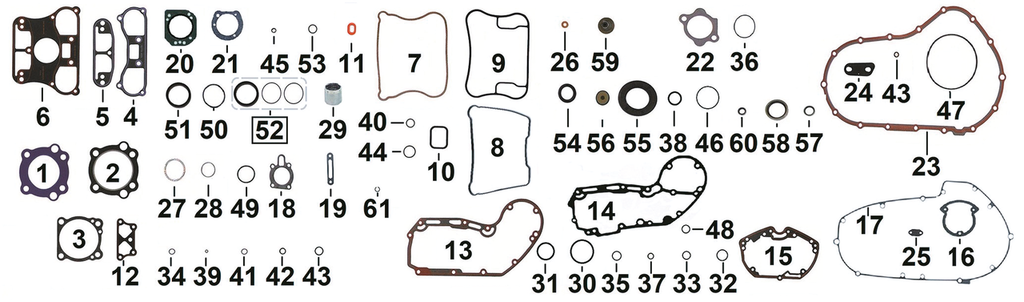 GASKETS, O-RINGS AND SEALS FOR 1986-2003 SPORTSTER AND 1997-2002 BUELL - view 3