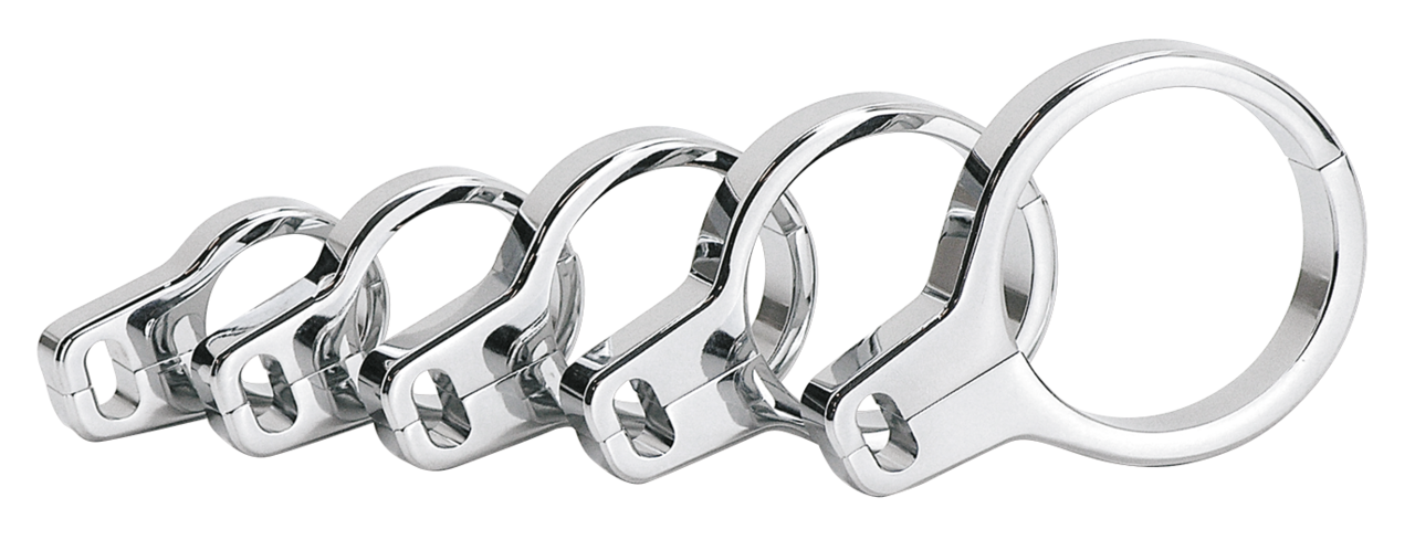 CHROME PLATED BILLET ALUMINUM DUAL CABLE CLAMPS - view 1 Main image
