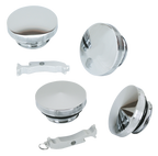 CHROME BILLET POINTED OR DOMED "ESSENTIAL" GAS CAPS - view 1