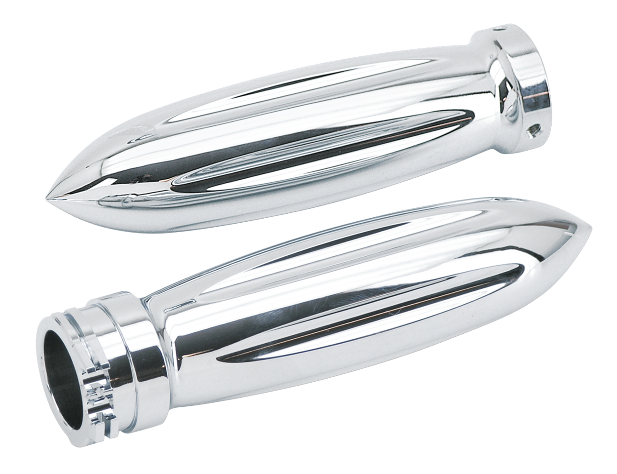 CHROME BILLET ROCKET STYLE GRIPS Secondary image