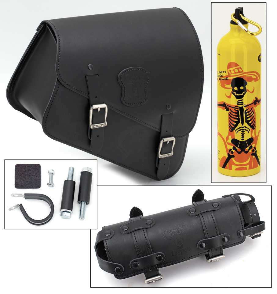 TEXAS LEATHER SPORTSTER FRAME BAG WITH BOTTLE HOLDER - view 1