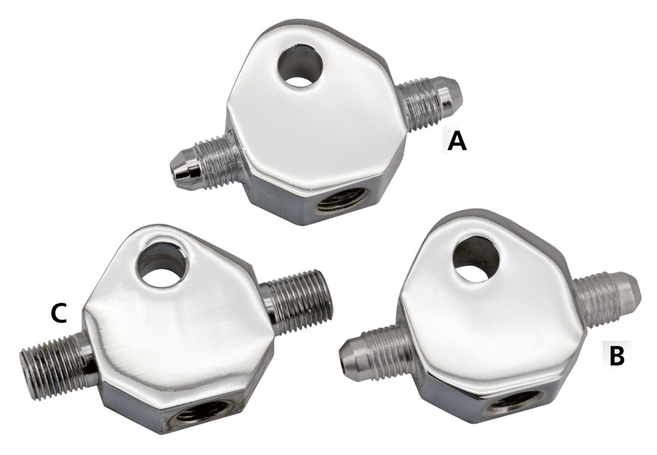 CHROME PLATED CUSTOM BRAKE LINE TEES Secondary image