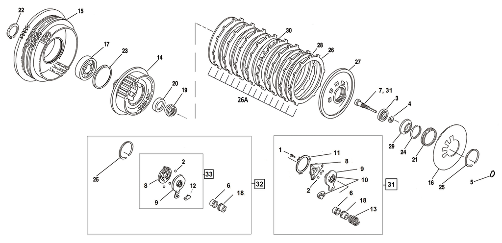 CLUTCH PARTS FOR LATE 1984-1990 SPORTSTER - view 2