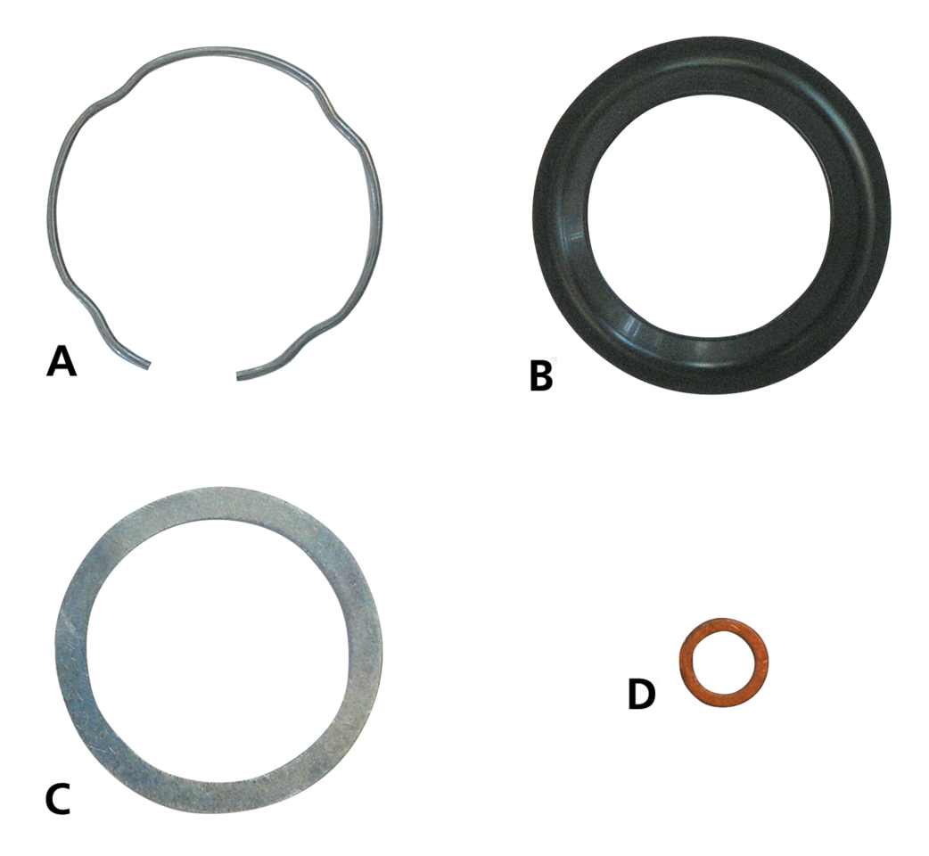 FRONT FORK SEAL RETAINING CLIPS AND BACK UP WASHERS - view 1