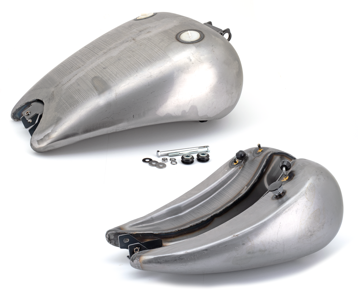 ONE PIECE 2" STRETCHED SMOOTH TOP STEEL GAS TANK FOR DYNA MODELS - view 1 Main image