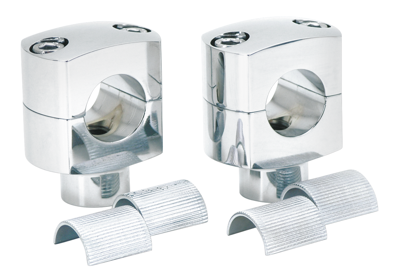 CHROME SQUARED BILLET RISERS - view 2