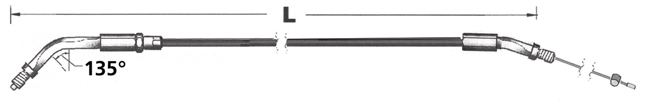 T16 - THROTTLE CABLES FOR USE WITH MIKUNI HS40 CARBURETOR AND 1986-1995 STYLE THROTTLE GRIP - view 1 Main image