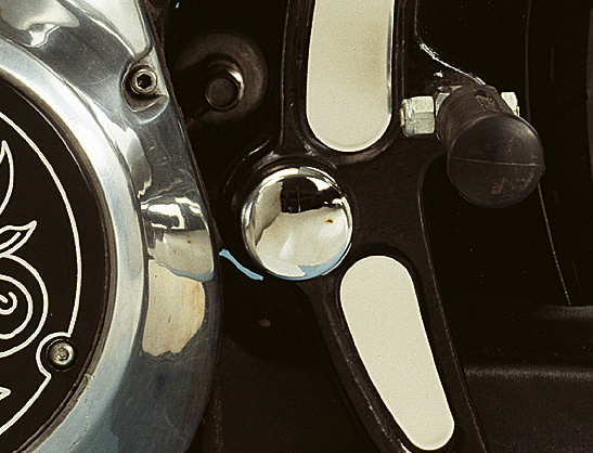 SWINGARM PIVOT BOLT COVERS FOR EVOLUTION SOFTAIL - view 1