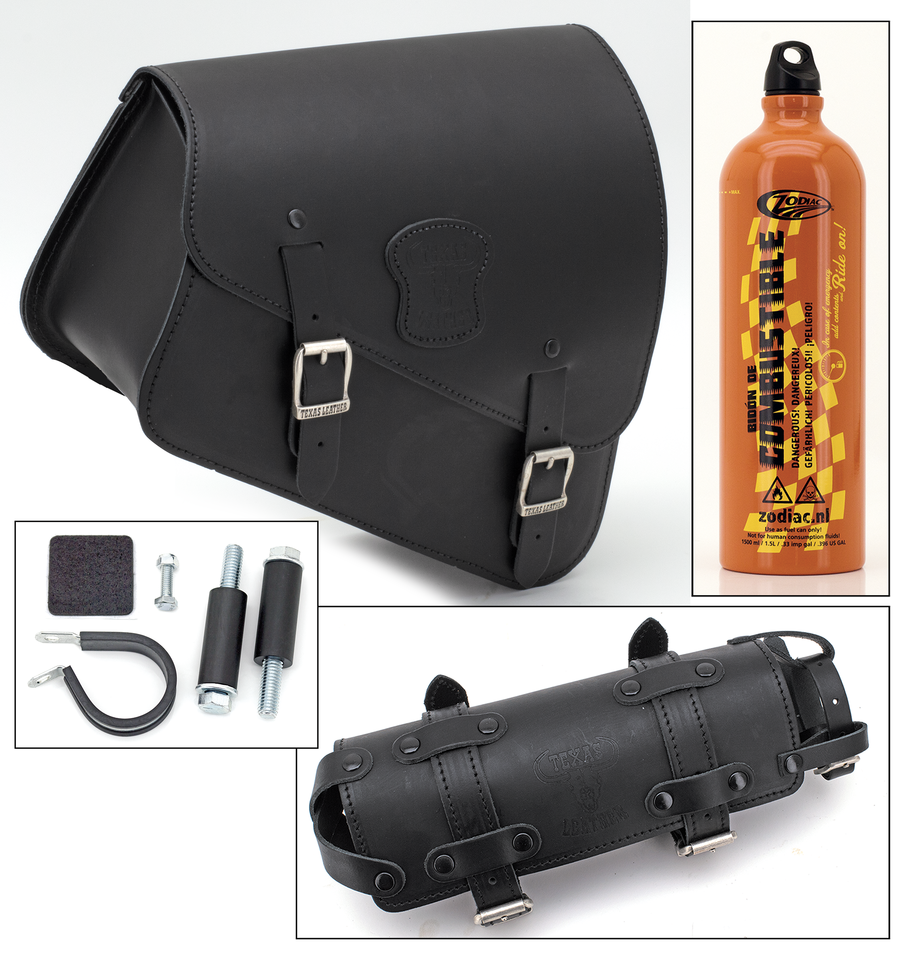 TEXAS LEATHER SPORTSTER FRAME BAG WITH BOTTLE HOLDER - view 1 Main image
