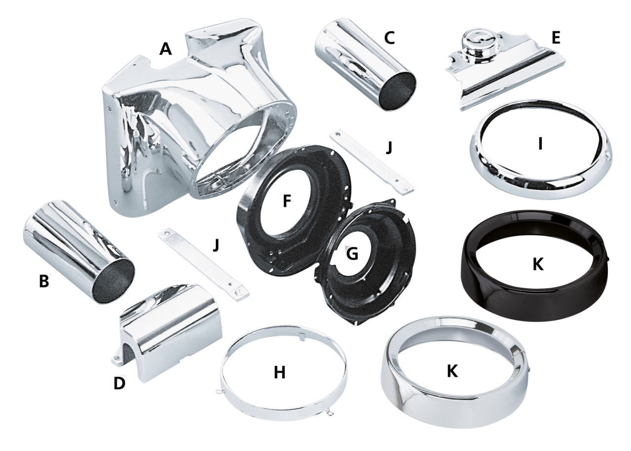 HEADLIGHT HOUSING CONVERSION KIT FOR HERITAGE SOFTAIL AND FAT BOY Secondary image