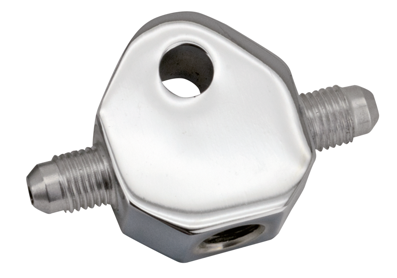 CHROME PLATED CUSTOM BRAKE LINE TEES - view 1 Main image