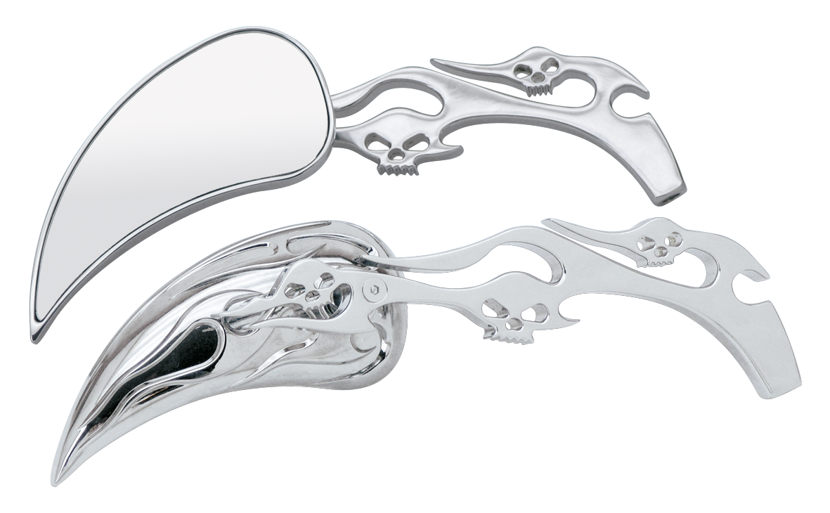 METEOR MIRROR SET WITH SKULLS AND FLAMES Secondary image