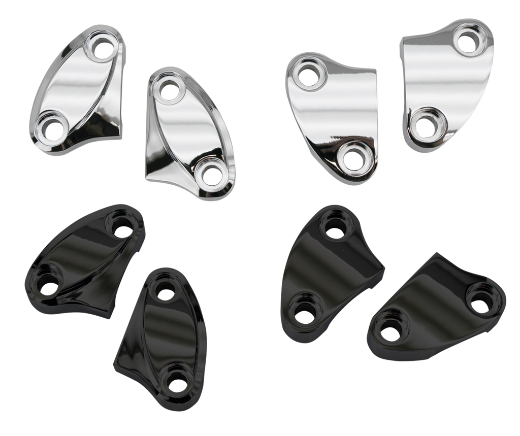 CHROME PLATED EARLY STYLE RISER CLAMPS - view 2