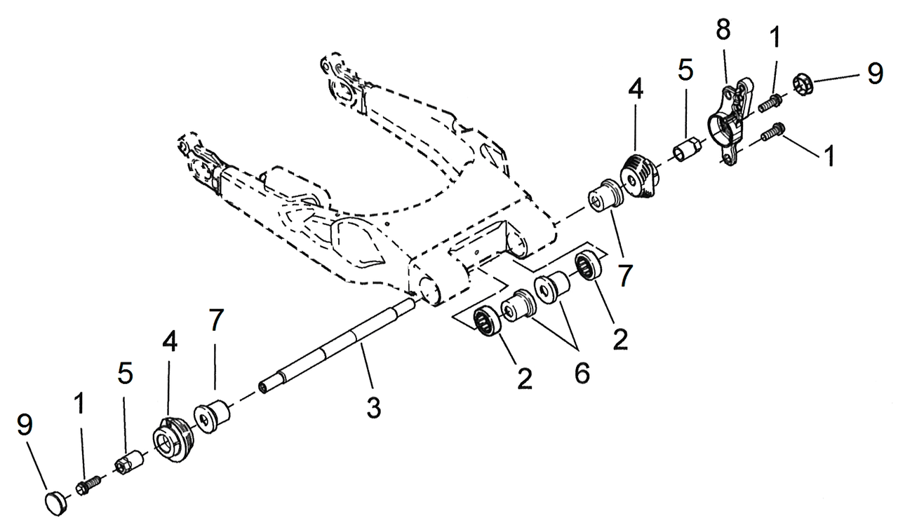 SWINGARM PARTS FOR TOURING 2002-2008 - view 1 Main image
