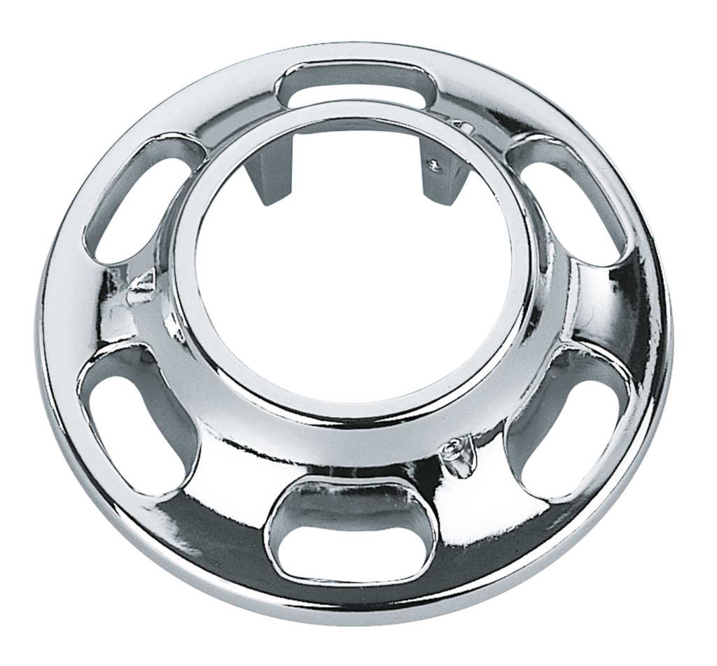 CHROME-PLATED SLOTTED WHEEL HUB COVER - view 1