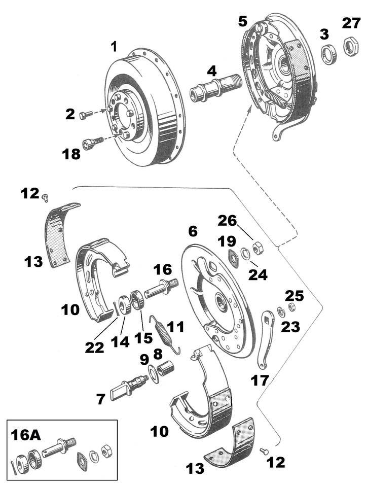 BIG TWIN 1936-1957 REAR BRAKE PARTS - view 1 Main image
