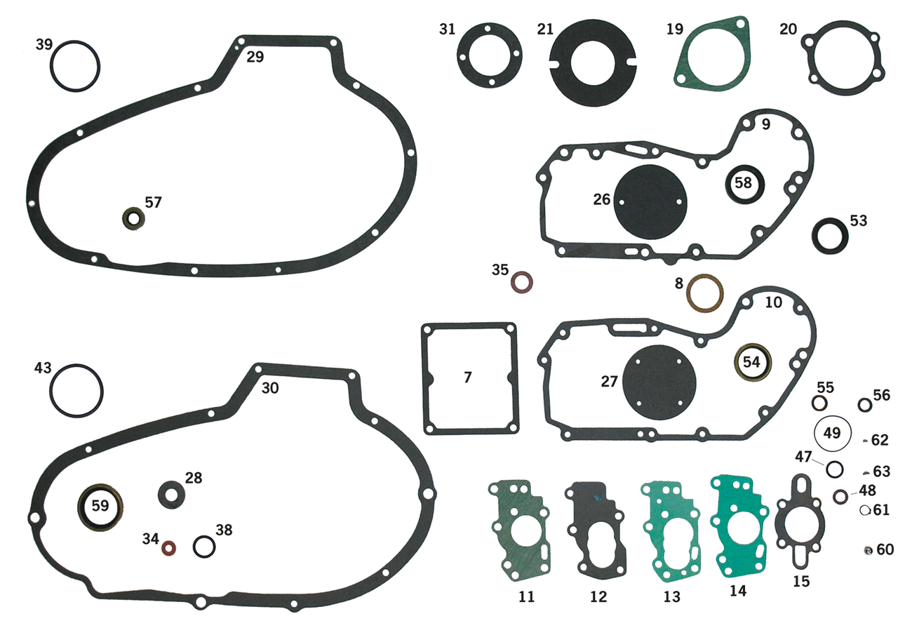 GASKETS, O-RINGS & SEALS FOR 1972-1985 IRONHEAD SPORTSTER - view 1 Main image