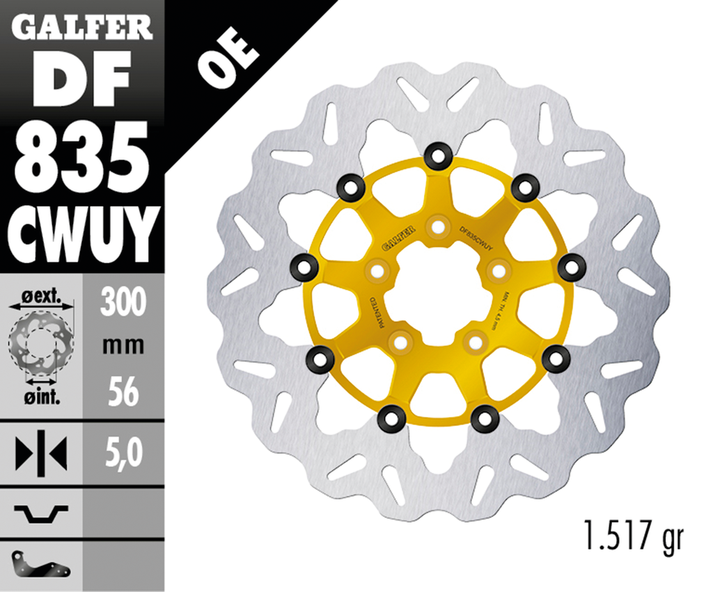 GALFER "WAVE" FLOATING DISC BRAKE ROTORS - view 2