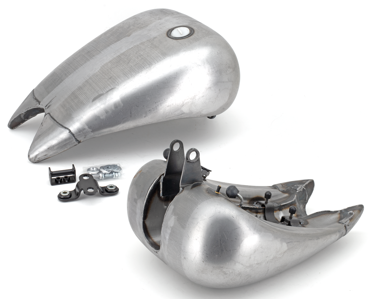 ONE PIECE 4" STRETCHED STEEL SMOOTH TOP GAS TANK FOR SOFTAILS - view 1 Main image
