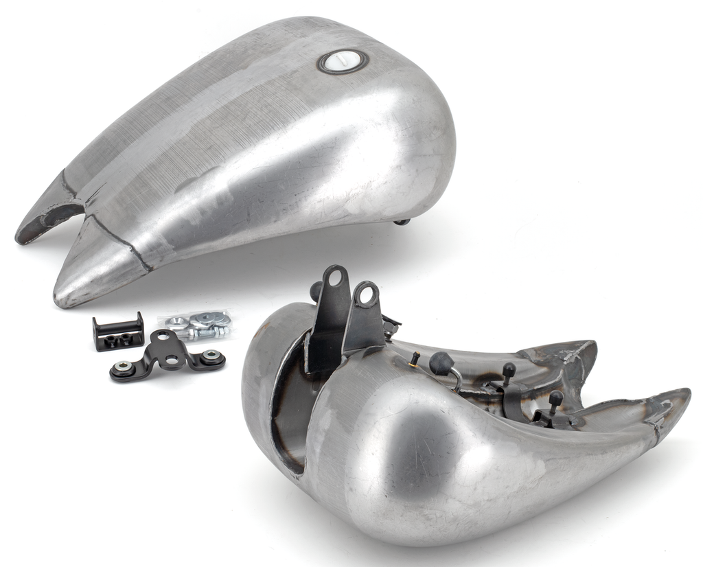 ONE PIECE 4" STRETCHED STEEL SMOOTH TOP GAS TANK FOR SOFTAILS - view 1