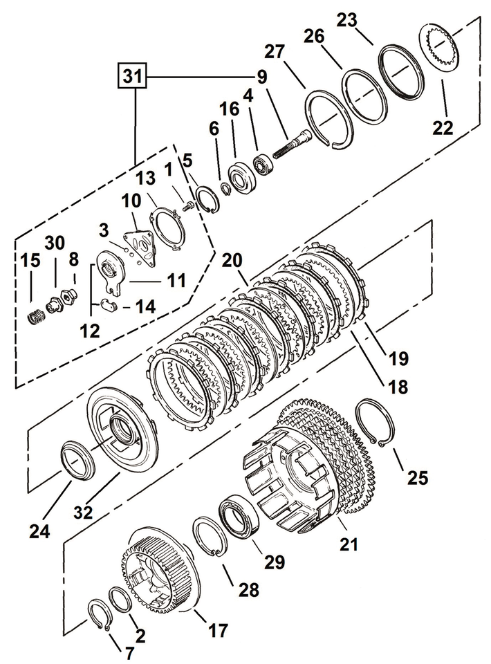 CLUTCH PARTS FOR LATE 1984-1990 SPORTSTER - view 3