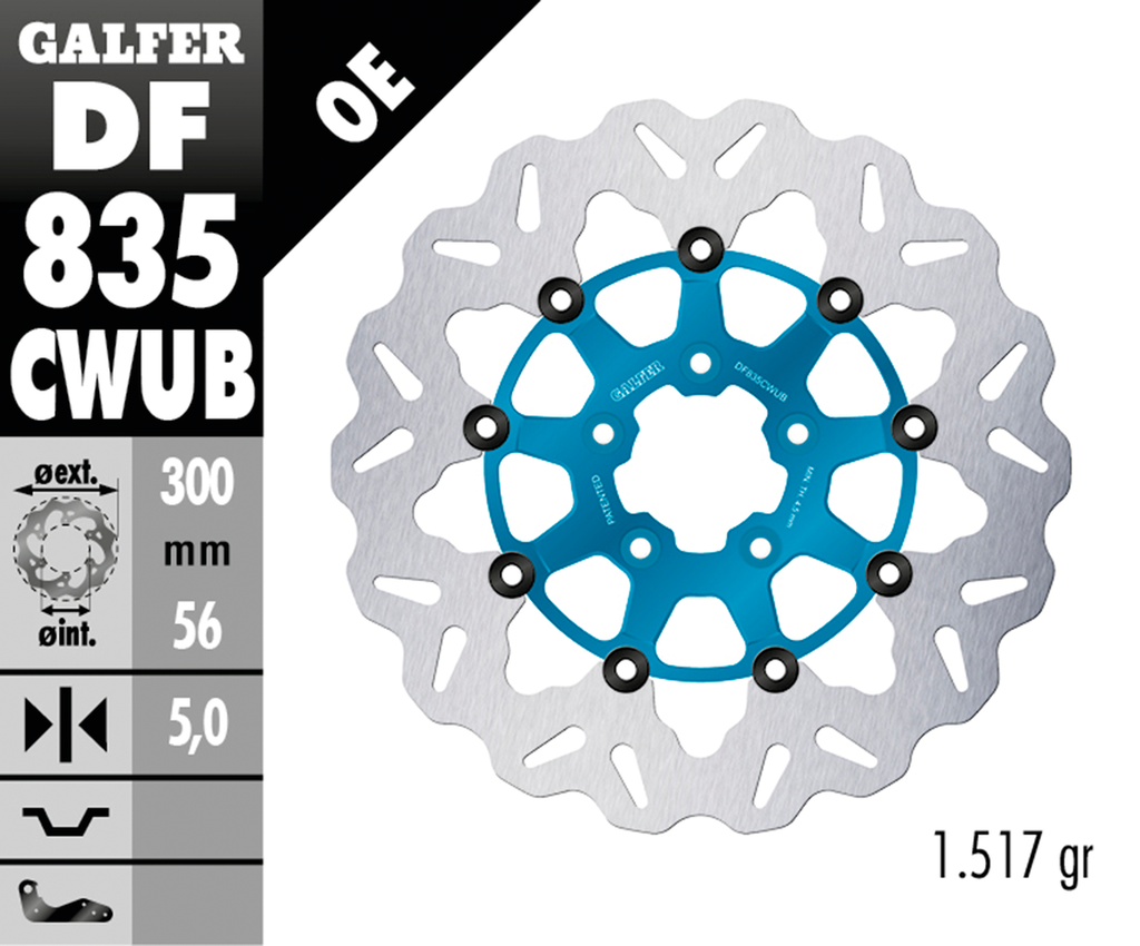 GALFER "WAVE" FLOATING DISC BRAKE ROTORS - view 2