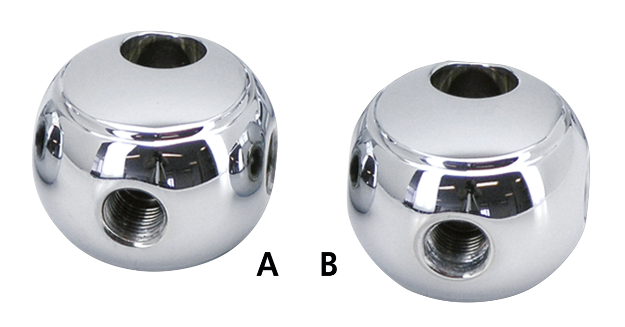 ROUND CUSTOM STYLE CHROME BRAKE LINE TEES - view 2