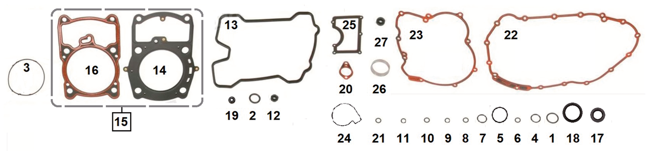 GASKETS AND SEALS FOR XG750 STREET & XG750A STREET ROD - view 1 Main image