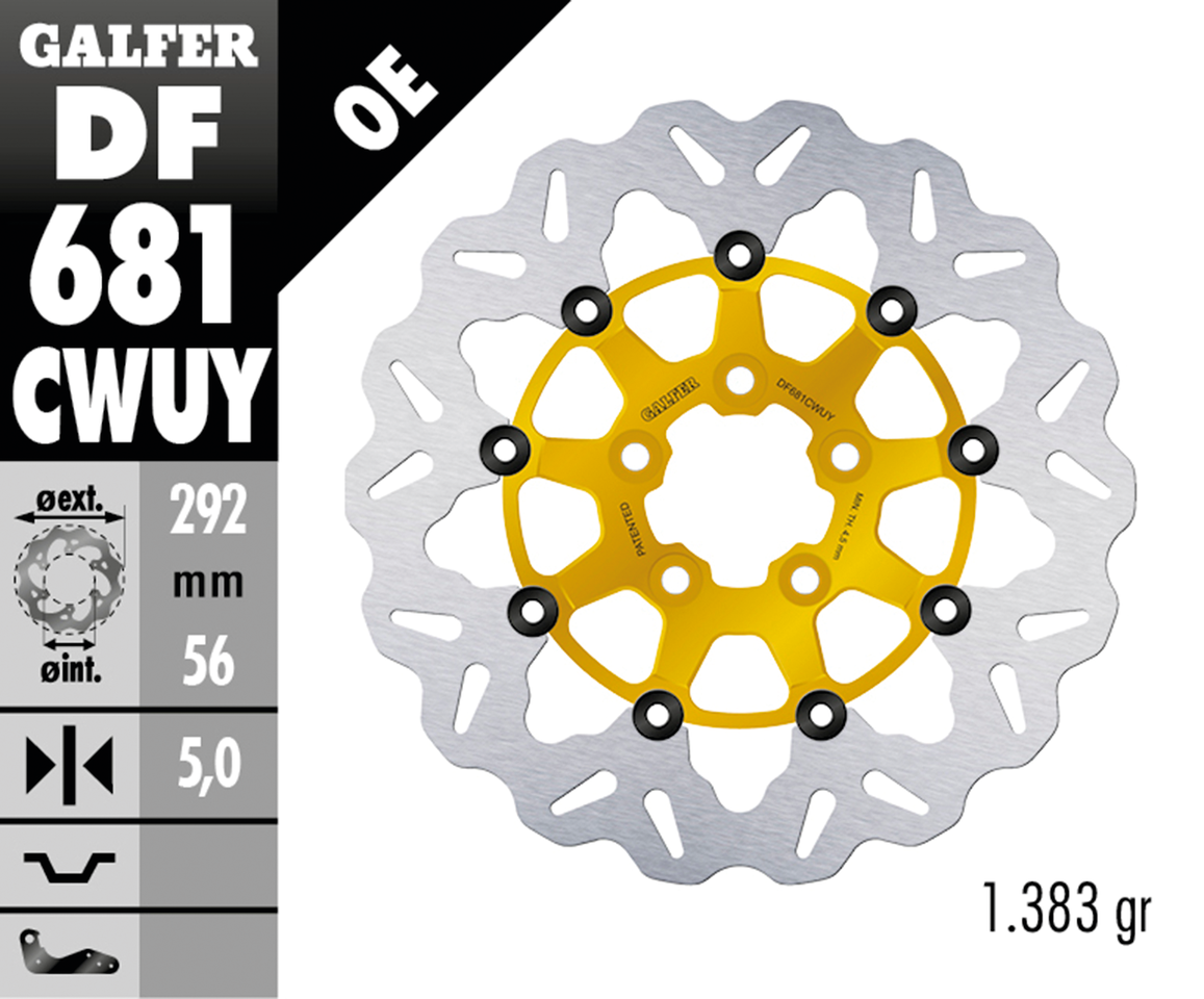 GALFER "WAVE" FLOATING DISC BRAKE ROTORS Secondary image