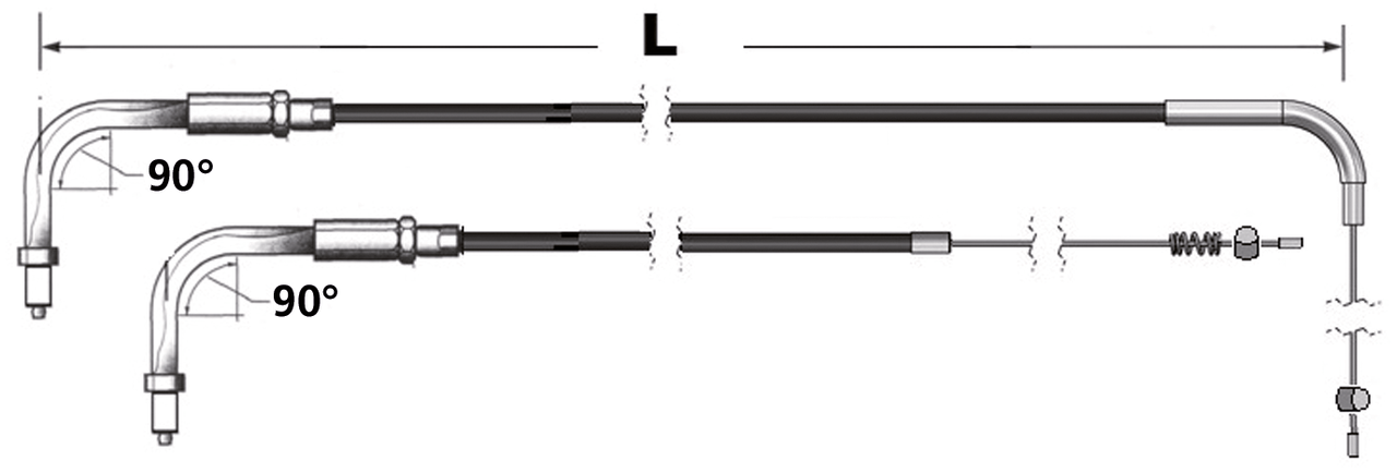 THROTTLE AND IDLE CABLES FOR USE WITH EARLY MIKUNI HSR CARBURETOR AND 1996 TO PRESENT SNAP-IN STYLE THROTTLE GRIP - view 1
