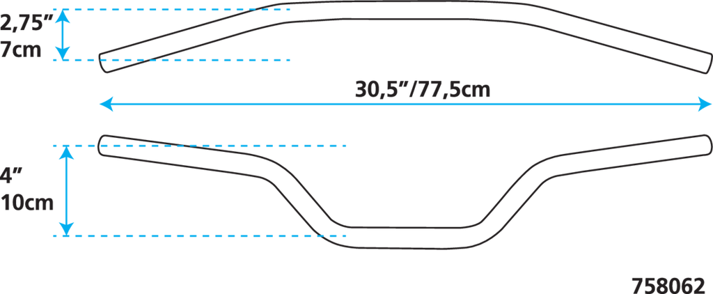 ZODIAC CUSTOM PRODUCTS ONE INCH DIAMETER DIRT TRACK HANDLEBARS - view 3
