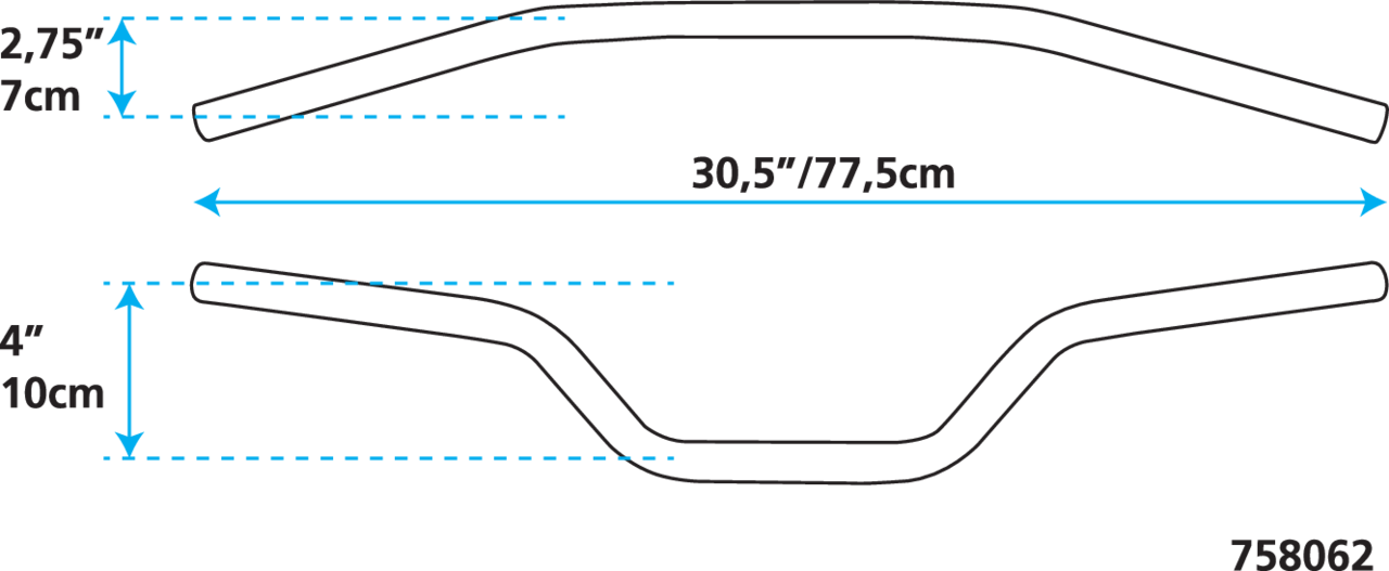 ZODIAC CUSTOM PRODUCTS ONE INCH DIAMETER DIRT TRACK HANDLEBARS - view 3