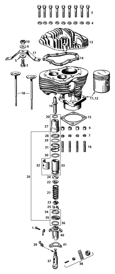CYLINDERS & VALVES FOR FLATHEAD BIG TWIN MODELS - view 1 Main image