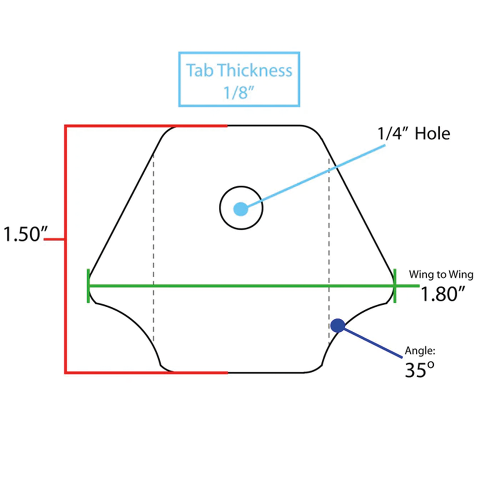 LOWBROW CUSTOMS WING STYLE WELD-ON TABS Secondary image