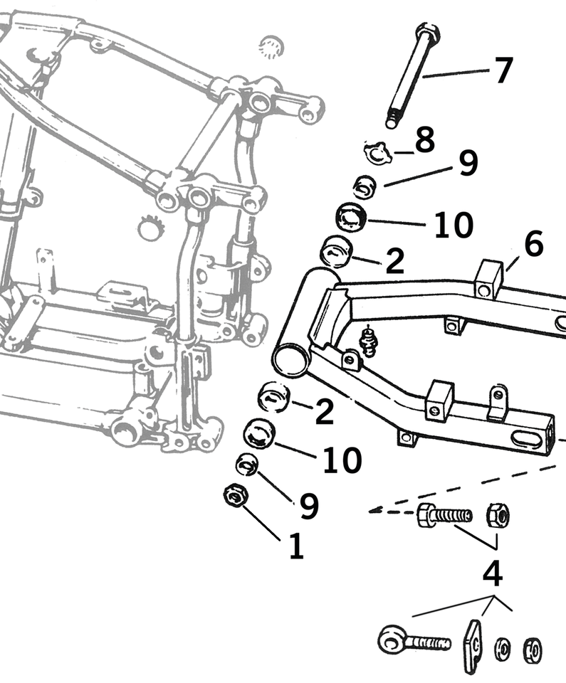 SWINGARM PARTS FOR SPORTSTER 1954-1981 - view 1 Main image