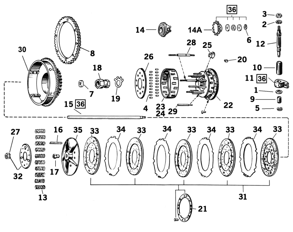 CLUTCH PARTS FOR 1936-EARLY 1984 BIG TWIN - view 2