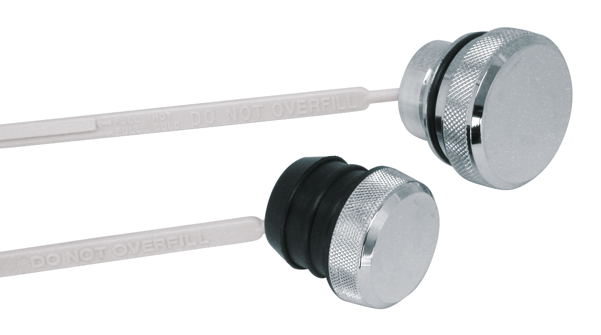 CHROME OIL TANK PLUGS WITH DIPSTICK - view 1