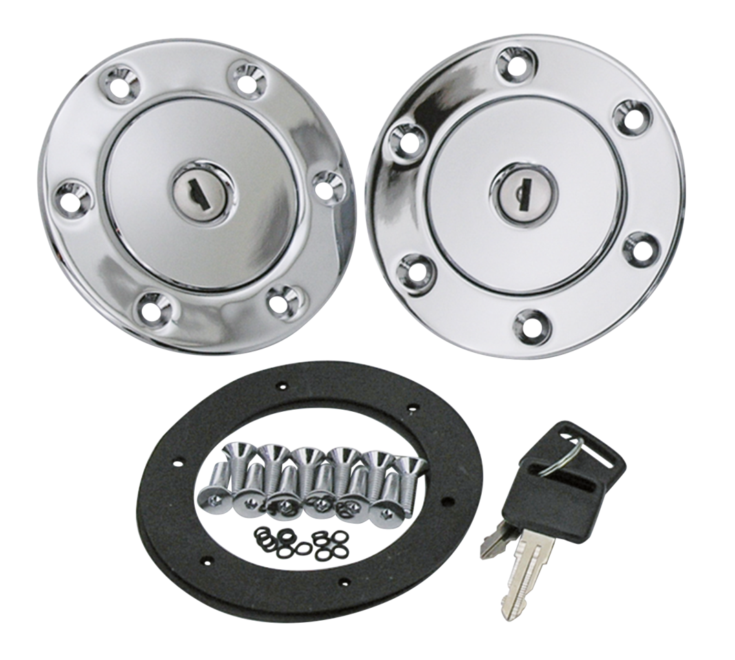 CHROME PLATED AERO-STYLE ALUMINUM GAS CAPS - view 1