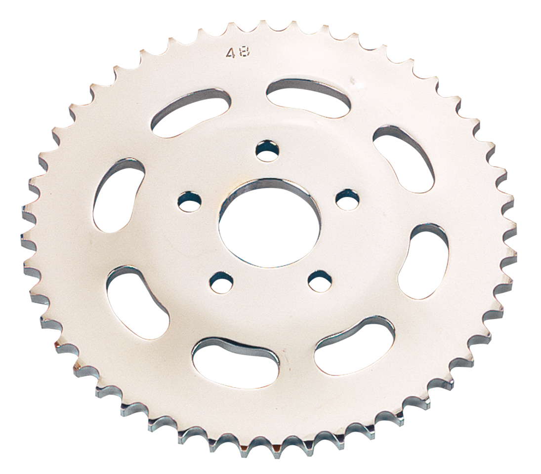 CHROME PLATED REAR SPROCKET WITH OVAL CUTOUTS - view 1